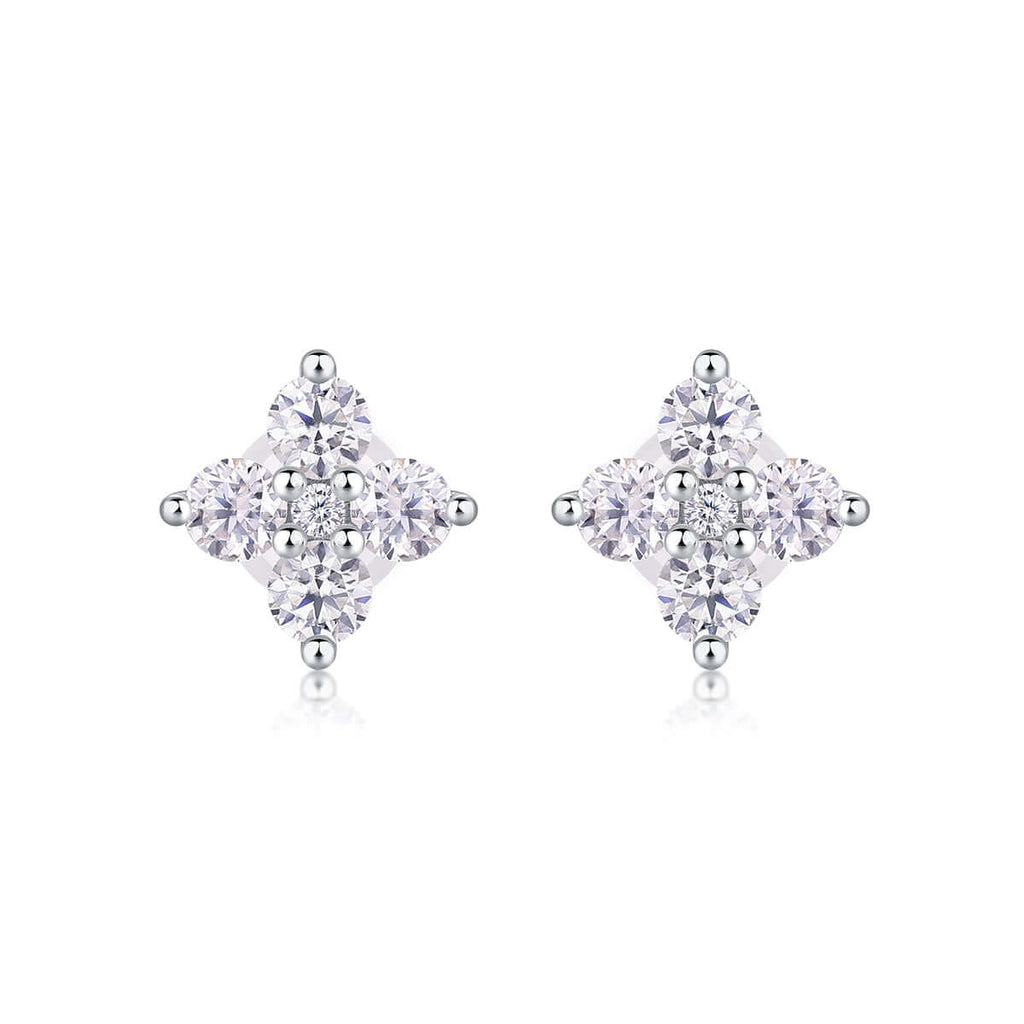 Mini Moissanite Stud Earrings – S925 Sterling Silver Platinum-Plated