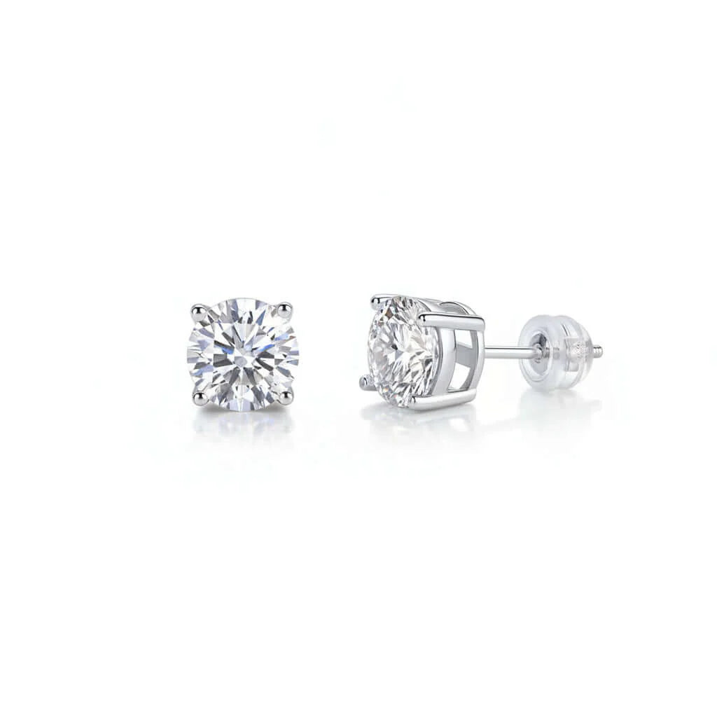 Classic Moissanite Stud Earrings – S925 Sterling Silver