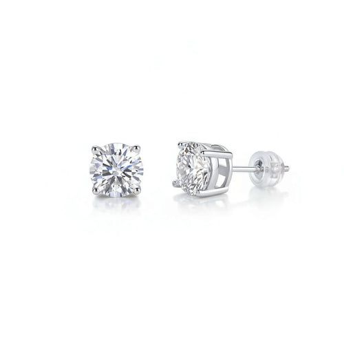 Classic Moissanite Stud Earrings – S925 Sterling Silver