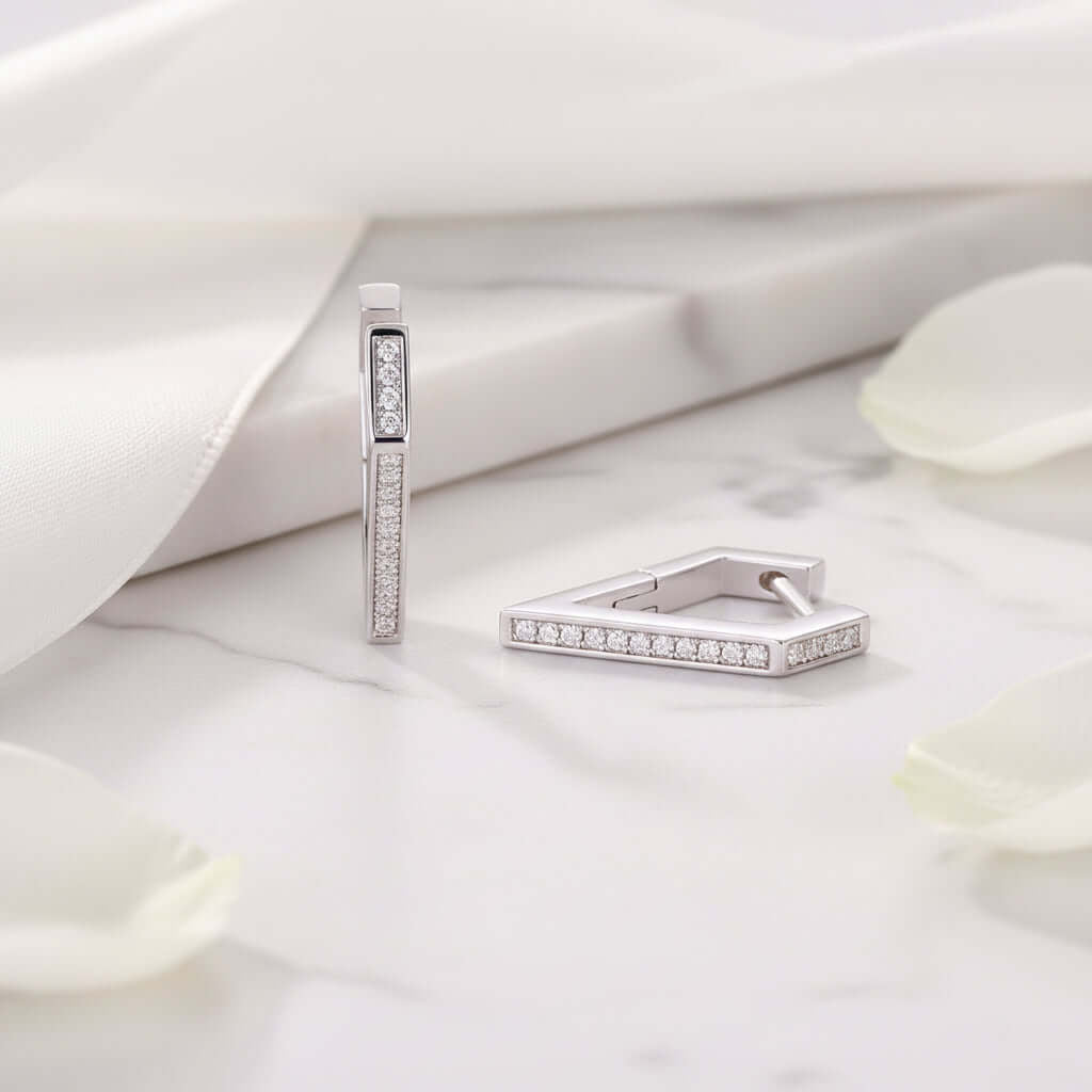 Elite Moissanite Stud Earrings – S925 Sterling Silver Platinum-Plated