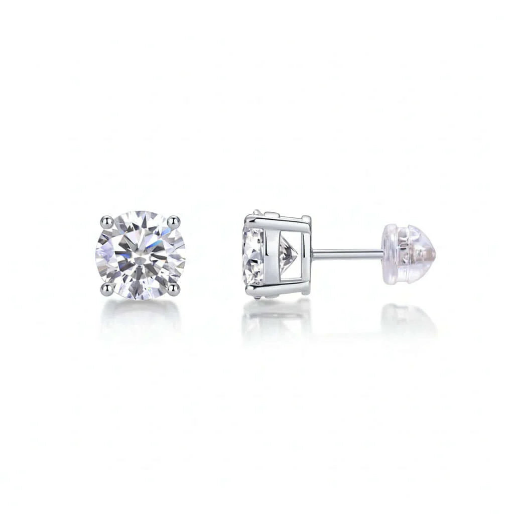 Classic Moissanite Stud Earrings – S925 Sterling Silver