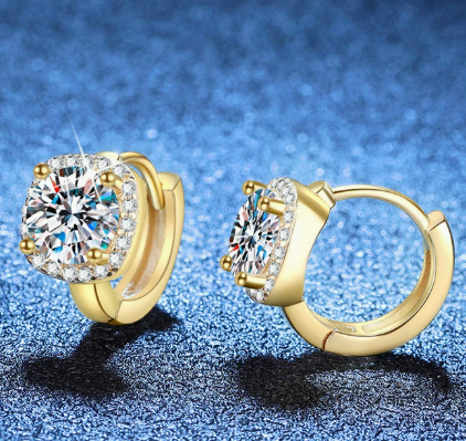 Moissanite Luxe – Platinum Finish 925 Sterling Silver 1CT Earrings